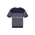 Men's Knitted Stripe Polo Shirt